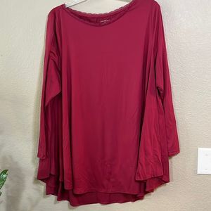 Lane Bryant 22/24 boat neck swing long sleeve tee shirt